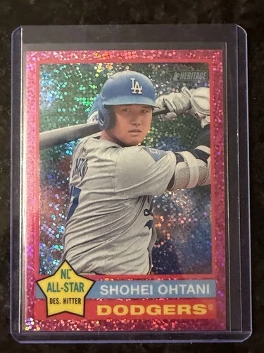 Topps Heritage Shohei Ohtani Pink Sparkle NL All-Star Dodgers Baseball Card #148