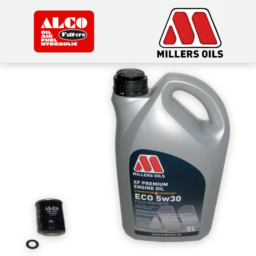 Toyota Aygo 1.0 2005-2014 Service kit - Alco Oil Filter + Millers Premium Oil