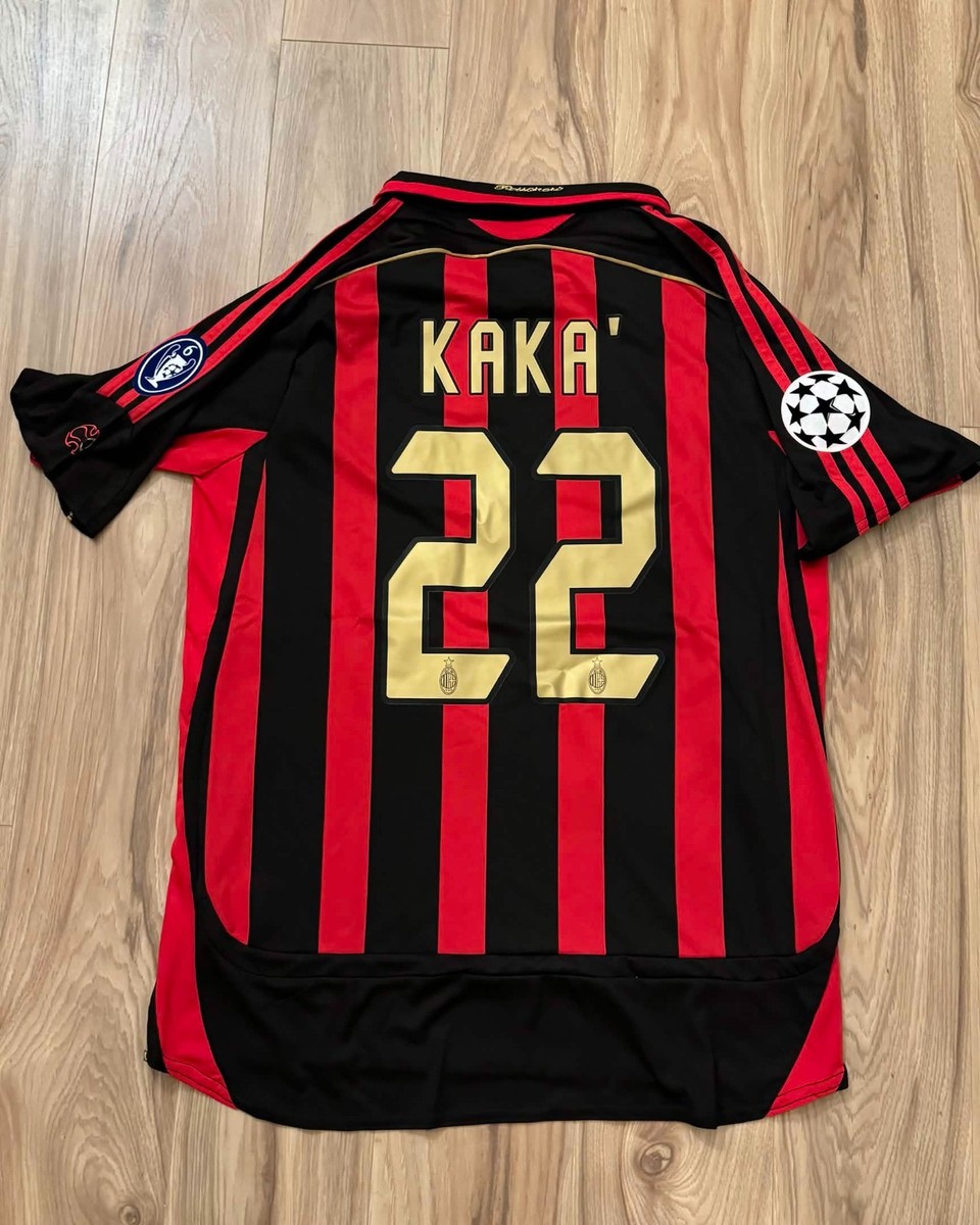 AC Milan 06-07ユニフォーム　Kaká 22 KAKA #22 AC Milan Jersey 2006/2007 Champions League Short Sleeve
