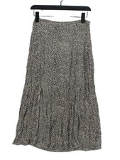 Oasis Women's Midi Skirt UK 8 Cream 100 Viscose Midi A-Line