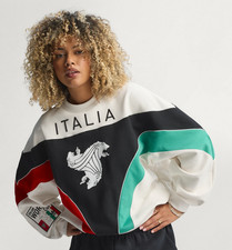 Size Large - ADIDAS Womens ITALIA COPPA DEL MUNDO Crew Sweater French Terry NEW