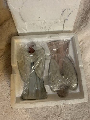 Figurine Vintage HOMCO Angeli Duetto Celeste (2) #1422 Ali Suonano Arpa Tromba - Foto 5 di 5