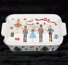 Grace Pantry Christmas NUTCRACKER Rectangular Baker & Lid 11" Oven Safe 3 in 1
