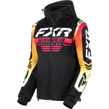 FXR Womens RRX Snowmobile Jacket Omni-Stretch Thermal Dry/Flex Black/Sunrise