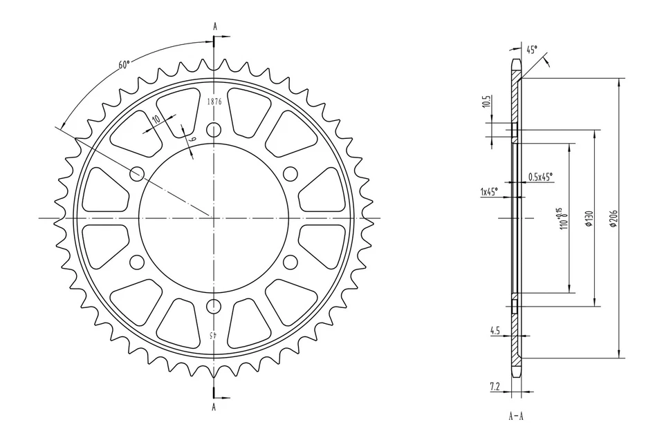 For Yamaha FZ10 2017 BikeMaster 965312 525 Series Rear Sprocket — 第 2/2 张图片