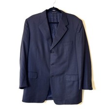 Canali Blazer Mens 44 Fine Blue Sport Coat Silk Blend Wool ITALY
