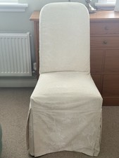 Laura Ashley Madeleine Chairs Pair. Loose Covers Ashino Natural Fabric Seats