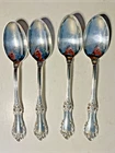 International Silver Wild Rose Sterling Spoons 6 Inches 25 Grams Each Set of 4