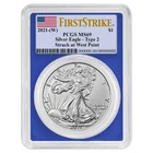2021 (W) $1 Type 2 American Silver Eagle PCGS MS69 FS Flag Label Blue Frame