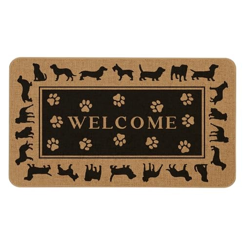Dog Welcome Door Mat 30x17 Inch Dogs Front Doormat Indoor Outdoor Dog Floor