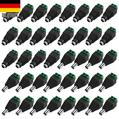 Buchse 12V DC Kabelstecker 5,5mm x 2,1mm Hohlstecker für CCTV Überwachungskamera