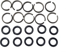 10-Piece 1/2 Inch Impact Wrench Socket Retainer Rings Set, Black, Carbon, Rubber