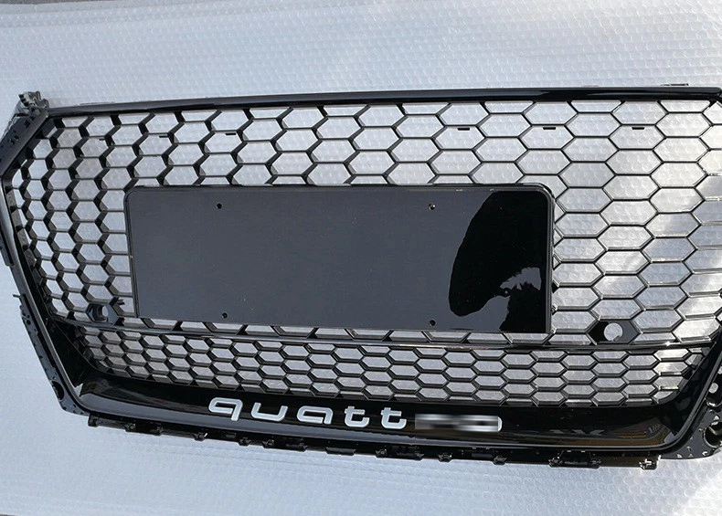Para Audi TT TTS 2015-2018 TTRS Estilo Anillo Negro Panal Parachoques Delantero Parrilla Foto 3 de 4