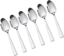 faderic 6-Piece Dinner Spoons,Table Spoons Flatware Stainless Steel Silver 