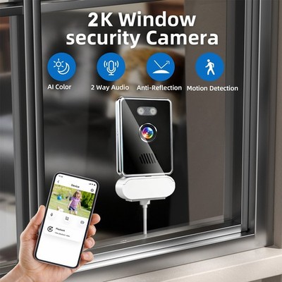NEW 2K Window Camera, 2.4GHZ & 5GHZ WiFi Indoor Cameras for Home Security 3MP US