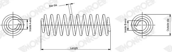 Suspension spring Coil Spring SP4414 MONROE for AUDI Q5 - Image 4