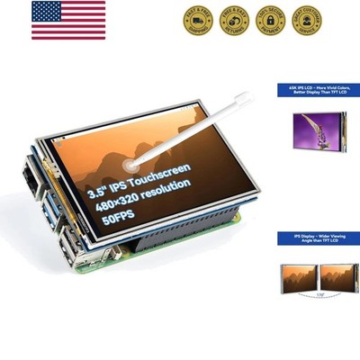 3.5 Inch 480x320 Touch Screen IPS LCD SPI Display Monitor with Stylus for Ras...