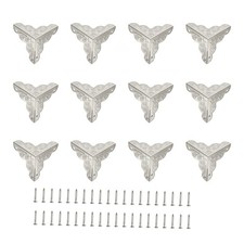 12Pcs 35mm Metal Silver Box Corner Protectors Edge Guard Corner Cover w Screws