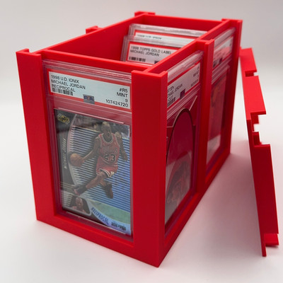 Graded Card Display Storage Box Holds 6 + 25 Inside PSA CGC TAG Slab Station RED