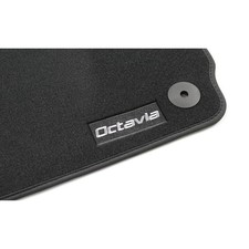 Original Skoda Octavia 2 Prestige Premium Textil Fußmatten schwarz m. Schriftzug