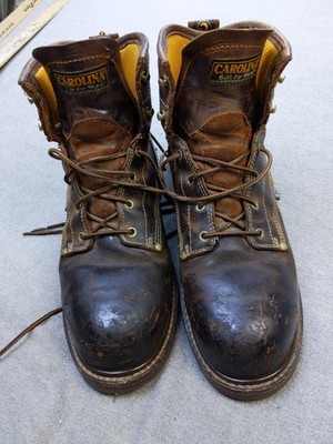 Carolina Work Boots Mens 11 44 Brown Leather Waterproof Steel Toe Slip Resistant