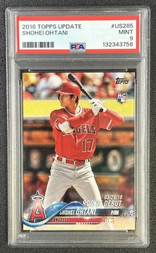 SHOHEI OHTANI PSA 9 2018 TOPPS UPDATE #US285 ROOKIE RC ANGELS 756