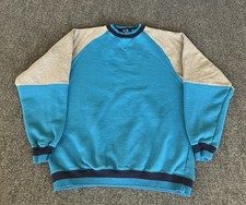 St. Johns Bay Sport VTG Sweatshirt Sweater 90s Blue Gray Colorblock Mens Large