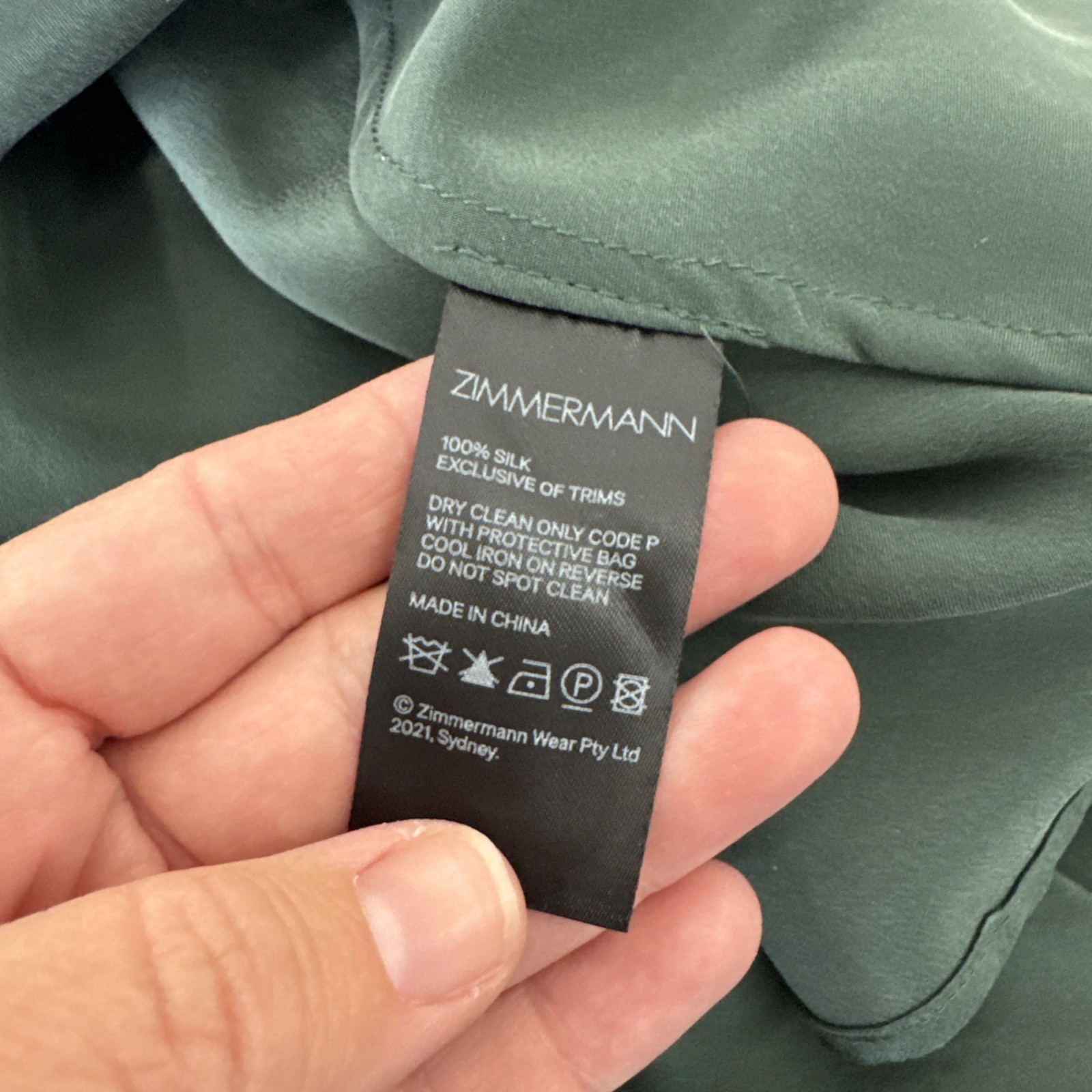 ZIMMERMANN Silk Wrap Front Mini Dress Green sz 1 / Medium