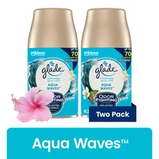 Glade Automatic Spray Refill Aqua Waves 6.2oz Air Freshener Essential Oil 2-Pack