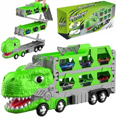 Dinosaurier-Truck-Rennstrecke, 2 Spielzeugautos für Kinder - Bild 1 von 4