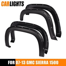 4pc Wheel Fender Flares Pocket-riveted Fit For 2007-2013 Gmc Sierra 1500 Smooth