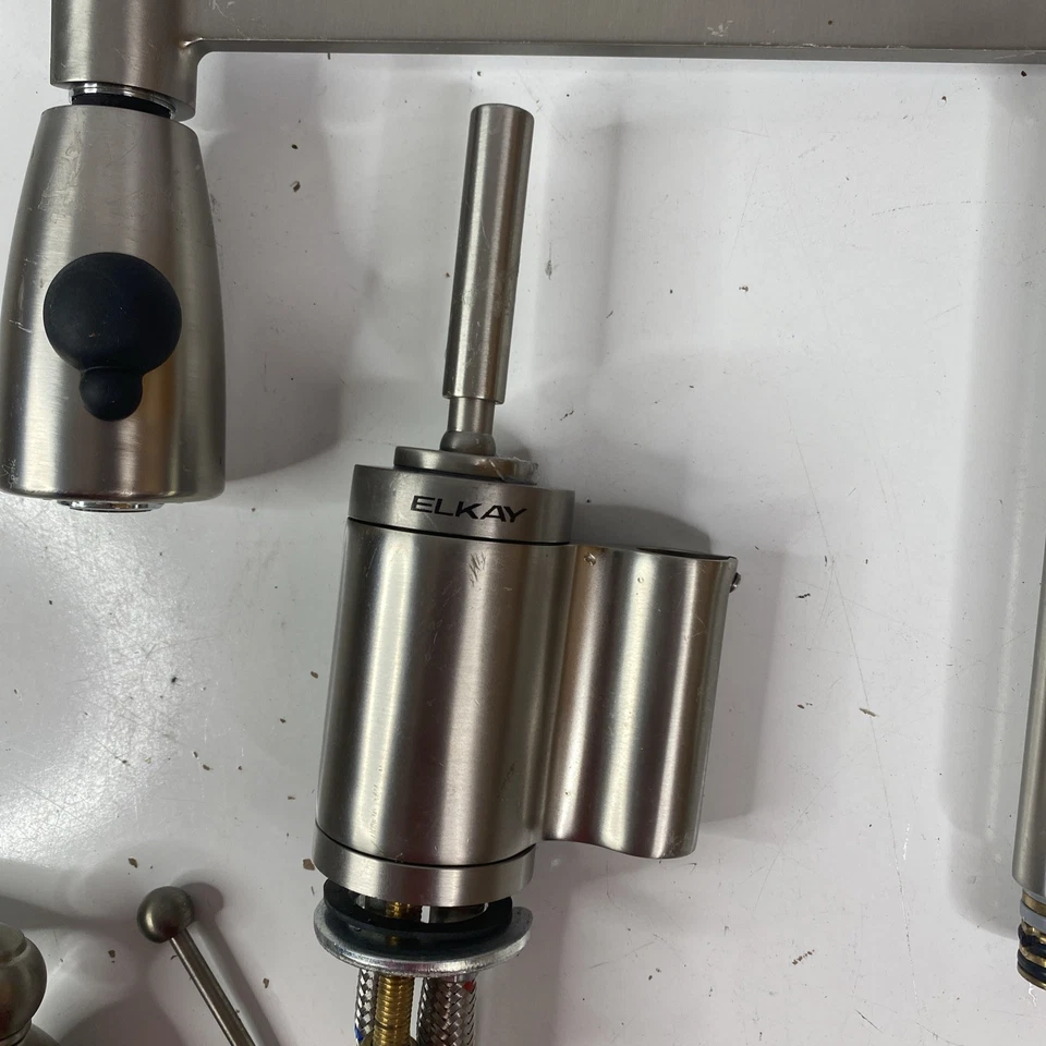 Elkay Three Hole Bridge Faucet w Pull-down Spray Lever Handles - Image 4 of 4