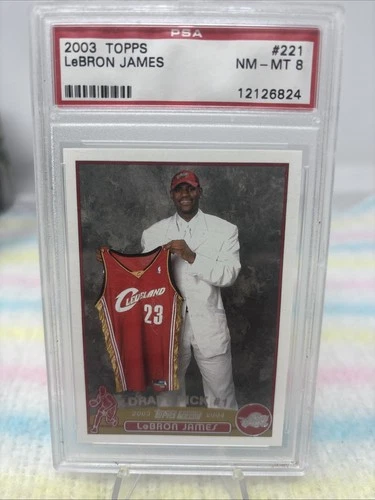 2003 Topps NBA Lebron James #221 Rookie Card PSA 8 NM-MT Cleveland Cavaliers.
