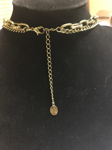 Claire’s Necklace Double Layered Chain Bronze Spike Steam Punk Industrial Look - Picture 3 of 4