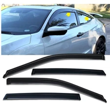 For 16-20 Honda Civic 2-Door Coupe Slim Style Window Visors Rain Sun Guard 4PCS