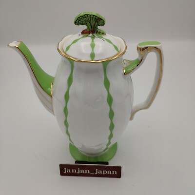 Aynsley Green Butterfly Handle Coffee Pot 17cm Tea Pot New