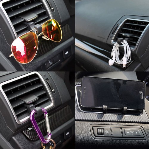 2 Pairs Car Air Vent Mount Air Vent Storage Hook Car Earphone Cable Winder - 第 8/12 張圖片