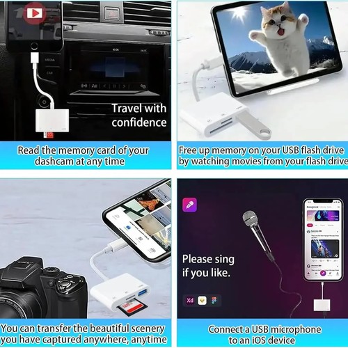 USB C 3 in 1 Adapter TF CF SD Memory Card Reader Writer Compact Flash USB-C - Afbeelding 11 van 24