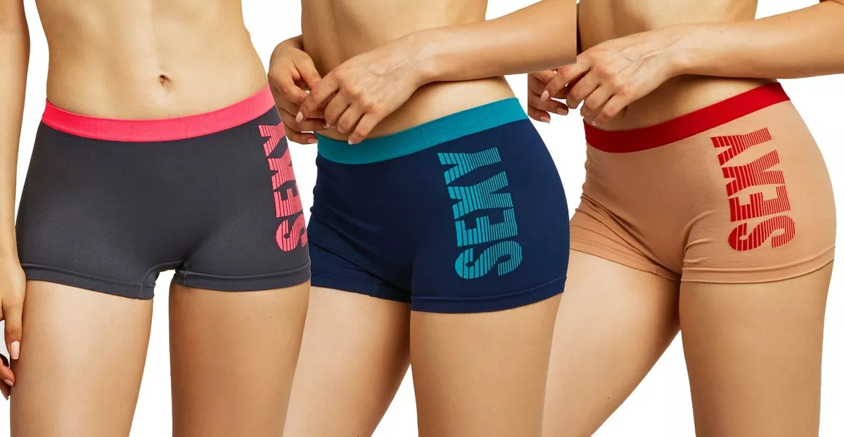 3 Pack Seamless Boy Shorts Panties Women's Comfy Underwear with SEXY pattern