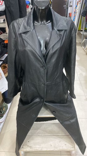 Veste Vincent En Cuir Véritable Femme Taille 52 Noir - Occasion Très Bon état - Vintage