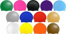 Swimming Cap Silicone Waterproof Rubber Adults Kids Men Women Swim AUST POST NEW