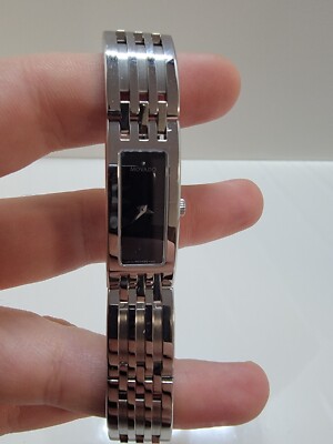 Movado Esperanza fixed Bezel Ladies Quartz Watch Stainless Steel Tank Style