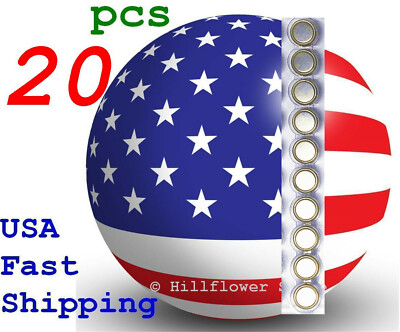 20 pcs AG10 LR1130 389A LR54 G10 Bulk 1.5V 0% Hg Top Alkaline Battery