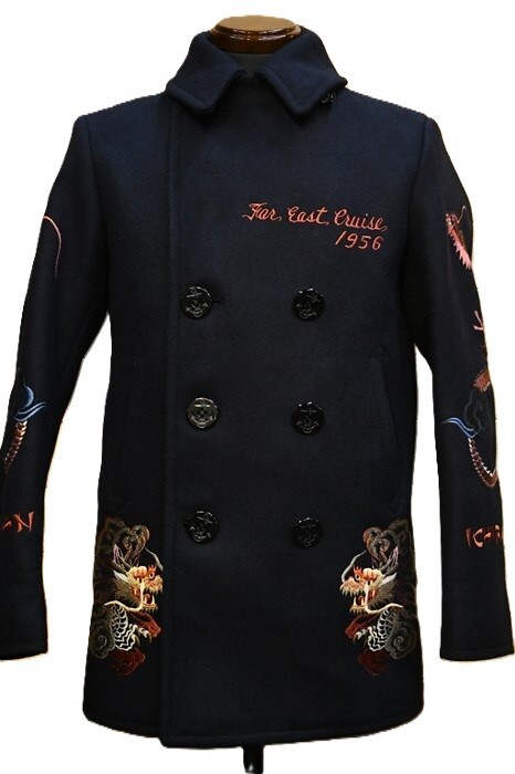 BUZZ RICKSON'S Suka Embroidery Pea Coat 30th Anniv. Model