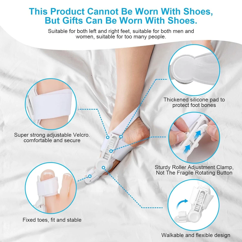 Alivio de corrección de juanetes con separadores de dedos grandes férula ortopédica de juanetes EE. UU. Foto 2 de 4