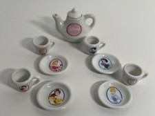 Miniature Miniature 10 Piece Disney PRINCESS Porcelain Doll House Tea Set EUC