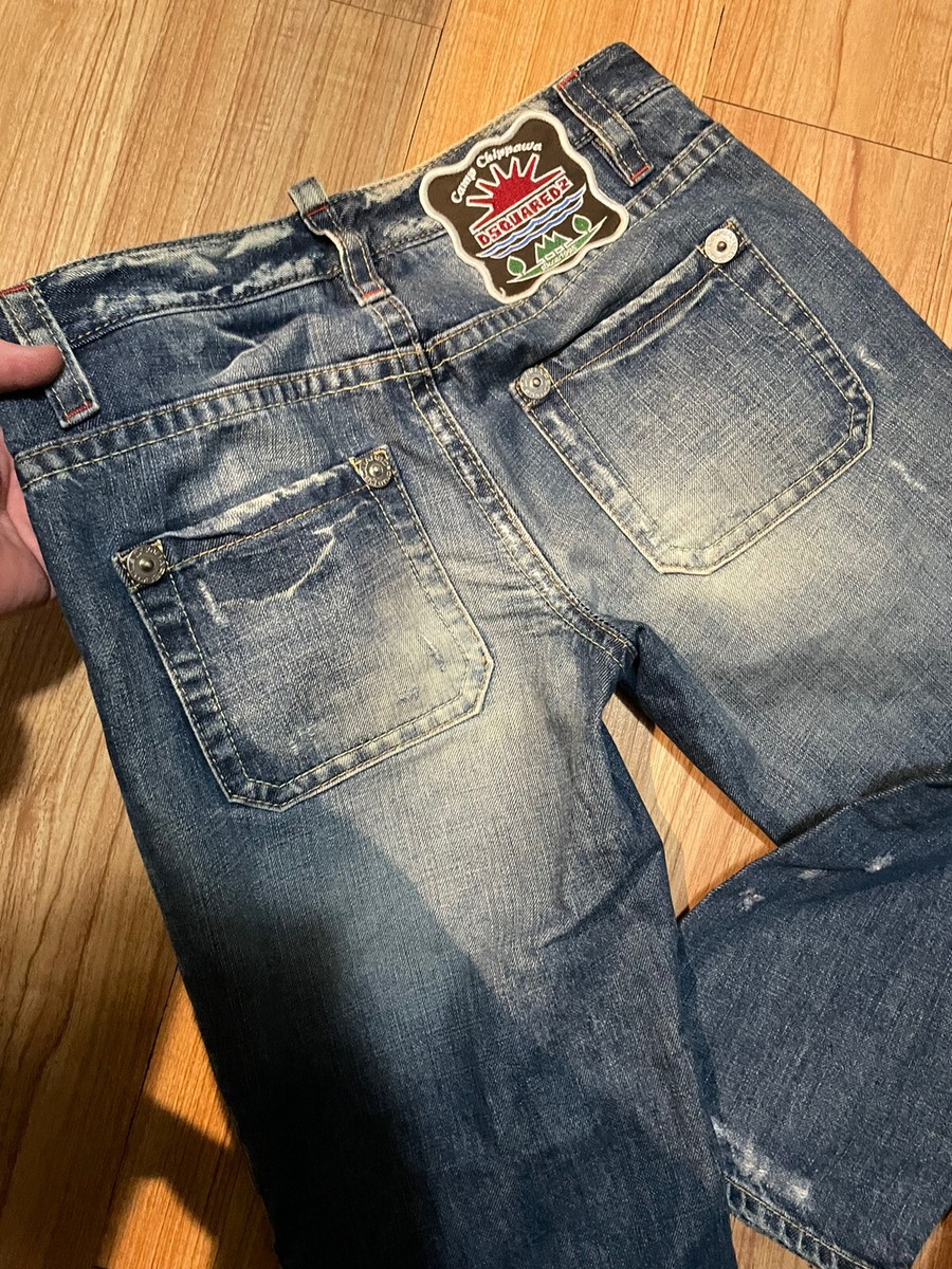 Dsquared2 Low Rise Straight Leg Jeans Size 42 Short Crop | eBay
