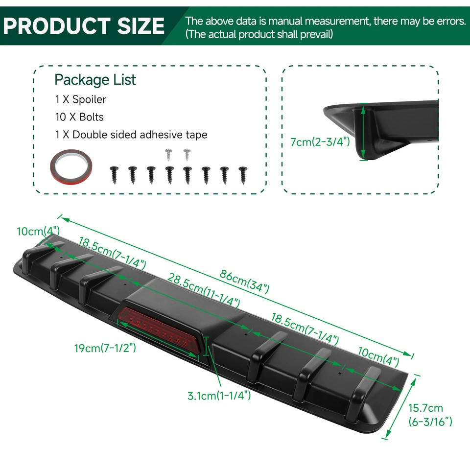 For Cadillac Escalade Rear Diffuser 7 Shark Fins Bumper Lip Splitter Spoiler - Image 2 of 4