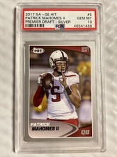 Patrick Mahomes II - 2017 Sage Hit Premier Draft 5 - Silver Parallel PSA 10 RC