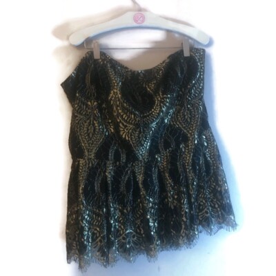 maree pour toi NWT Womens Black And Gold sleeveless blouse Plus Size top sz 24